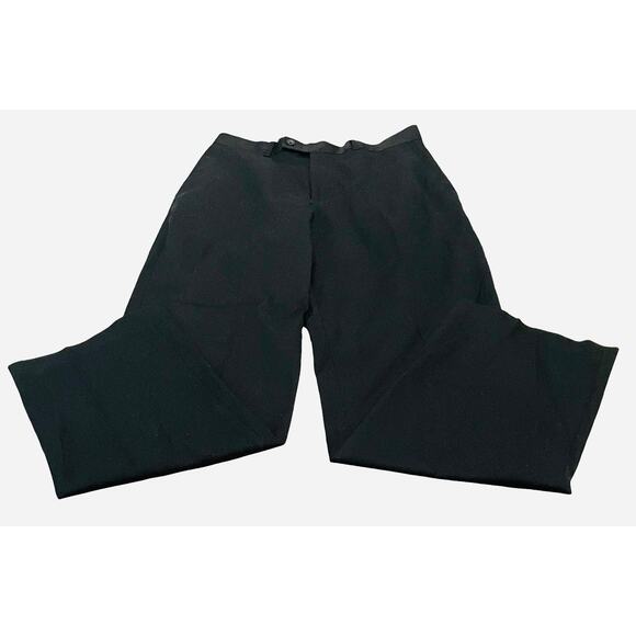 LOUIS RAPHAEL TAILORED FLAT FRONT HIGH-RISE DRESS PANTS, MENS, 30X32, BLACK - Picture 6 of 12